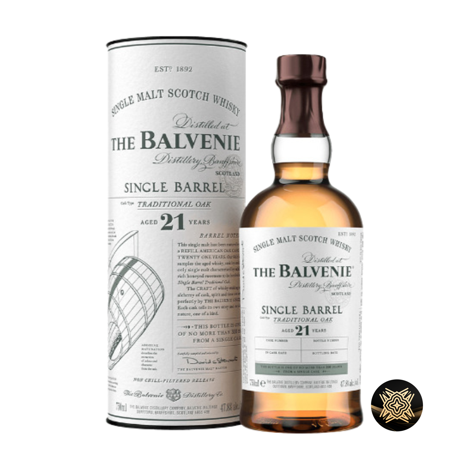 回收百富21年徜徉一酒桶THE BALVENIE 21 YEAR OLD SINGLE MALT SCOTCH WHISKY